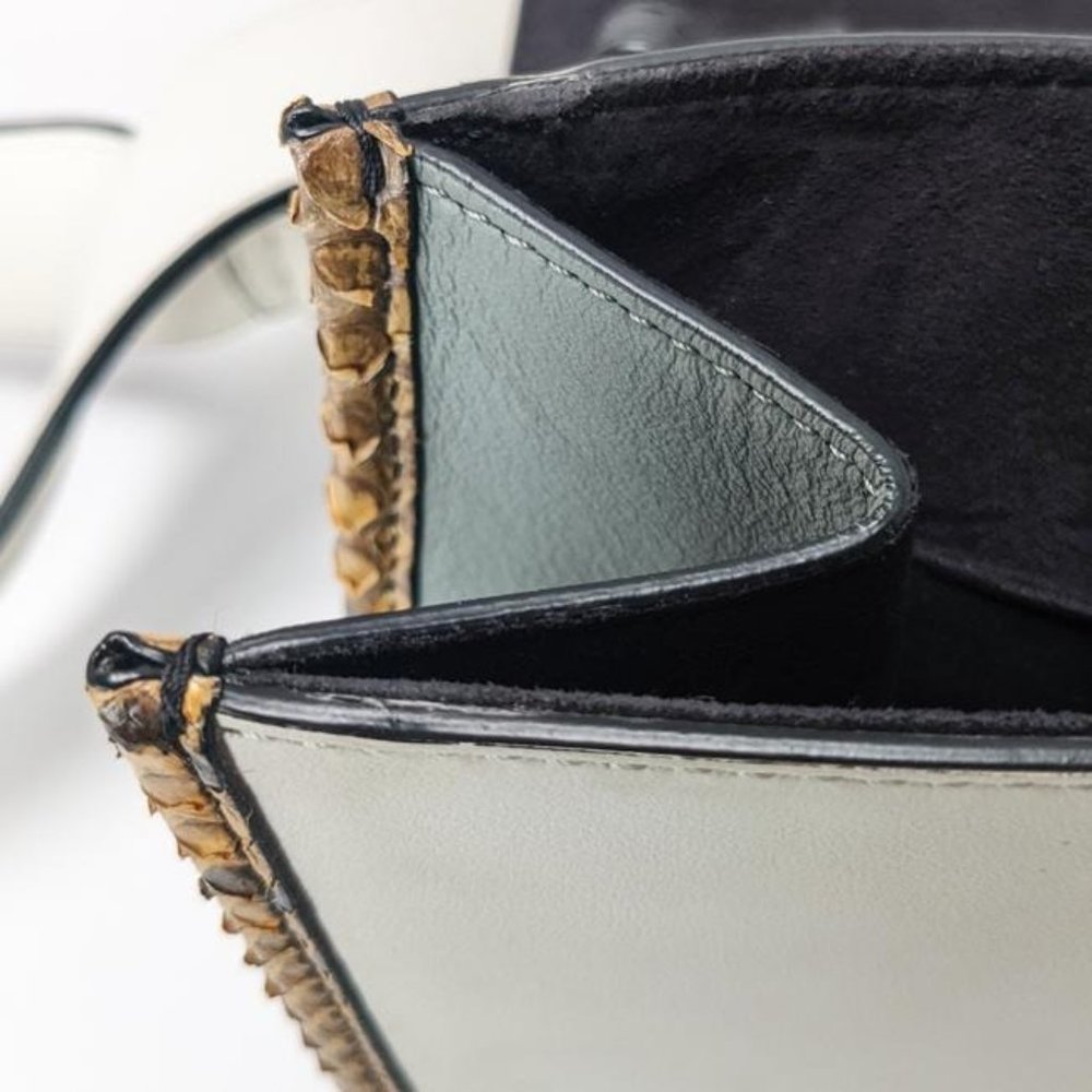 SOLD Fendi Kan I F Eyelet Grommets Python White Leather Shoulder Bag - Picture 6 of 10